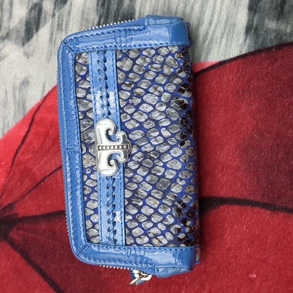 Brighton Blue Python Embossed Patent Leather Wall… - image 1